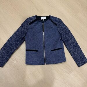 Sandro Paris Metallic Wool Blend Full Zip jacket